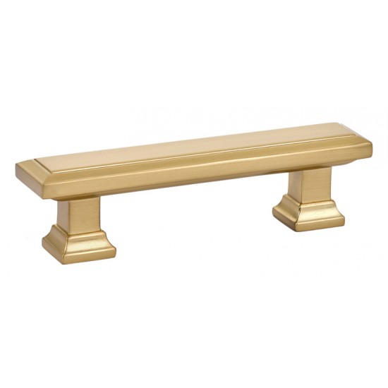 Emtek Geometric 3" Center-to-Center Rectangular Pull (Satin Brass)