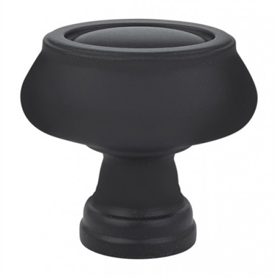 Emtek Geometric 1-1/4" Oval Knob (Flat Black)