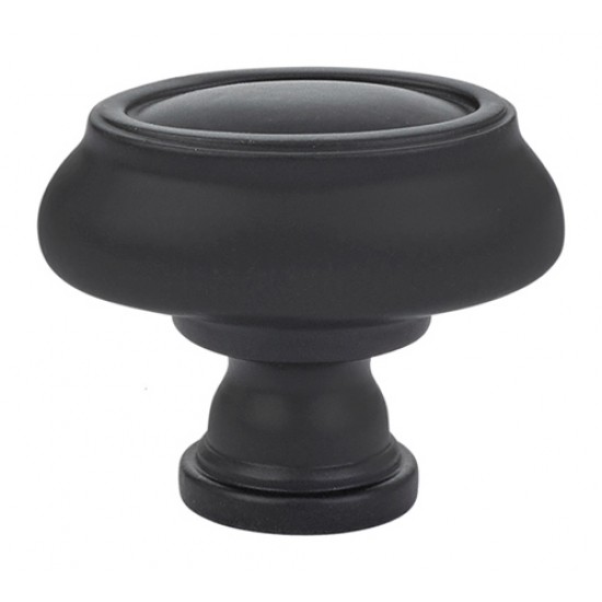 Emtek Geometric 1-3/4" Oval Knob (Flat Black)