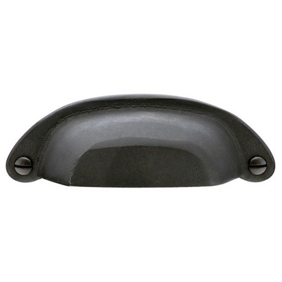 Emtek Sandcast Bronze 4" Center-to-Center Ranch Bin Pull - (Flat Black)