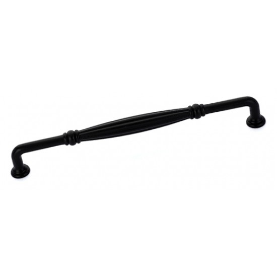 Emtek Tuscany Bronze 12" Center-to-Center Fluted Fixed Appliance Pull - (Flat Black)