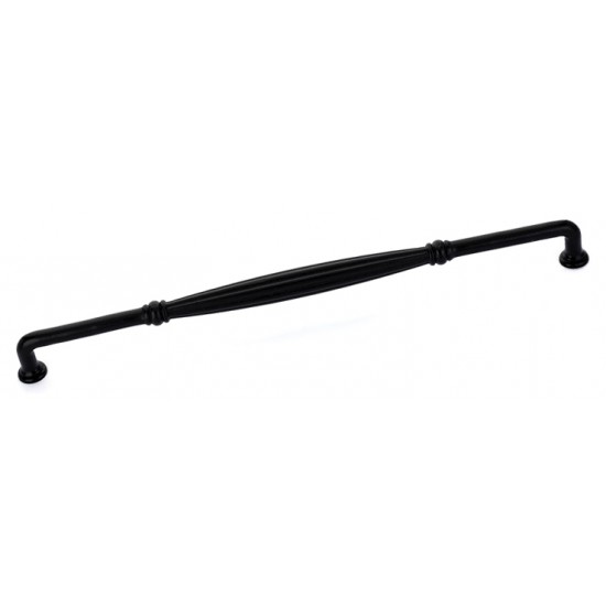 Emtek Tuscany Bronze 18" Center-to-Center Fluted Fixed Appliance Pull - (Flat Black)