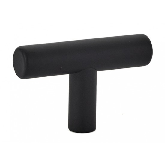 Emtek Solid Brass 2" Bar Knob (Flat Black)