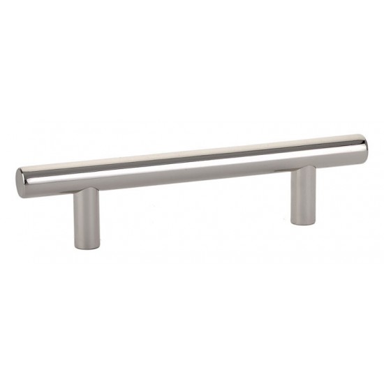 Emtek Solid Brass 3-1/2" Center-to-Center Cabinet Bar Pull - 5-1/2" Overall Length (Polished Nickel)