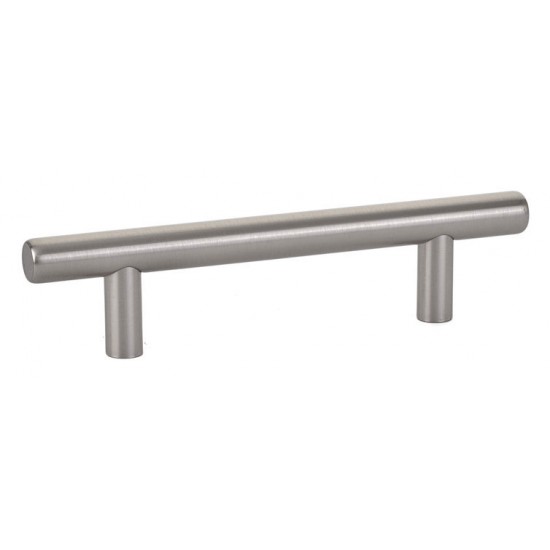 Emtek Solid Brass 3-1/2" Center-to-Center Cabinet Bar Pull - 5-1/2" Overall Length (Satin Nickel)