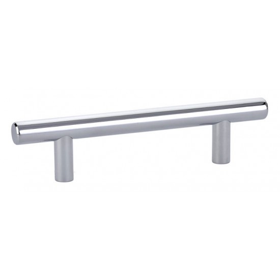 Emtek Solid Brass 3-1/2" Center-to-Center Cabinet Bar Pull - 5-1/2" Overall Length (Polished Chrome)