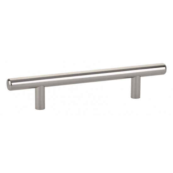 Emtek Solid Brass 4" Center-to-Center Cabinet Bar Pull - 6-1/2" Overall Length (Polished Nickel)