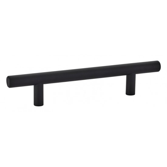 Emtek Solid Brass 4" c.c. Cabinet Bar Pull - 6-1/2" Overall Length (Flat Black)