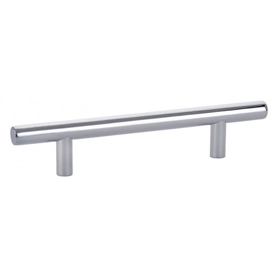 Emtek Solid Brass 4" Center-to-Center Cabinet Bar Pull - 6-1/2" Overall Length (Polished Chrome)