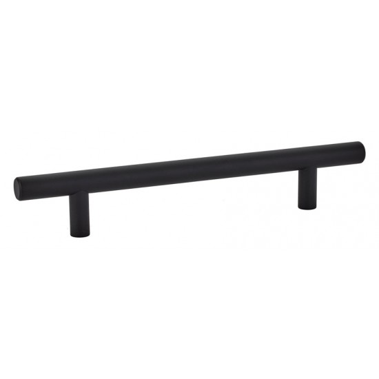 Emtek Solid Brass 5" (128mm) Center-to-Center Cabinet Bar Pull - 7-1/2" Overall Length (Flat Black)