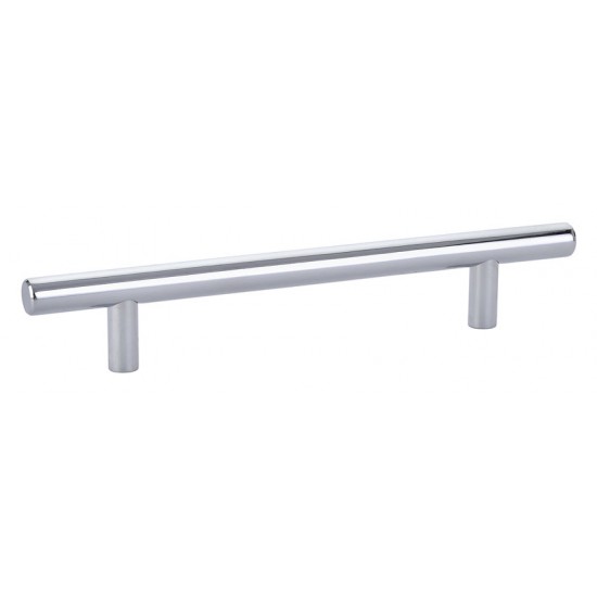 Emtek Solid Brass 5" (128mm) c.c. Cabinet Bar Pull - 7-1/2" Overall Length (Polished Chrome)