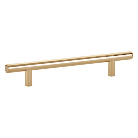 Emtek Solid Brass 5" (128mm) Center-to-Center Cabinet Bar Pull - 7-1/2" Overall Length (Unlacquered Brass)