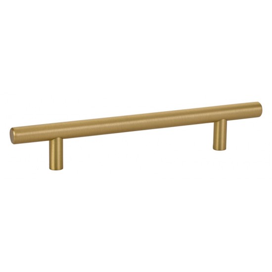 Emtek Solid Brass 5" (128mm) Center-to-Center Cabinet Bar Pull - 7-1/2" Overall Length (Satin Brass)
