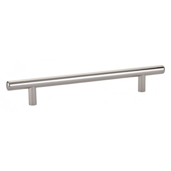Emtek Solid Brass 6" Center-to-Center Cabinet Bar Pull - 8-1/2" Overall Length (Polished Nickel)