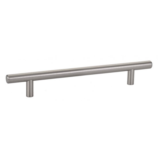 Emtek Solid Brass 6" c.c. Cabinet Bar Pull - 8-1/2" Overall Length (Satin Nickel)