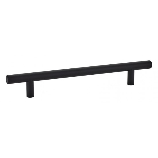 Emtek Solid Brass 6" Center-to-Center Cabinet Bar Pull - 8-1/2" Overall Length (Flat Black)