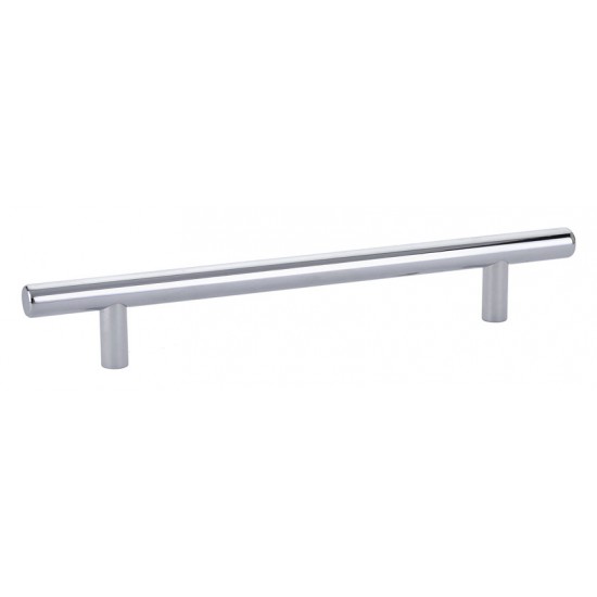 Emtek Solid Brass 6" Center-to-Center Cabinet Bar Pull - 8-1/2" Overall Length (Polished Chrome)