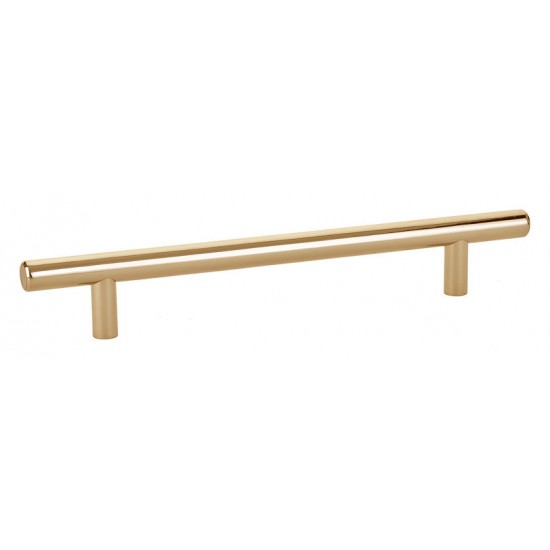 Emtek Solid Brass 6" Center-to-Center Cabinet Bar Pull - 8-1/2" Overall Length (Unlacquered Brass)