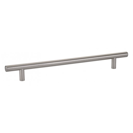 Emtek Solid Brass 8" c.c. Cabinet Bar Pull - 10-1/2" Overall Length (Satin Nickel)