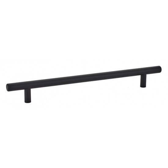 Emtek Solid Brass 8" Center-to-Center Cabinet Bar Pull - 10-1/2" Overall Length (Flat Black)