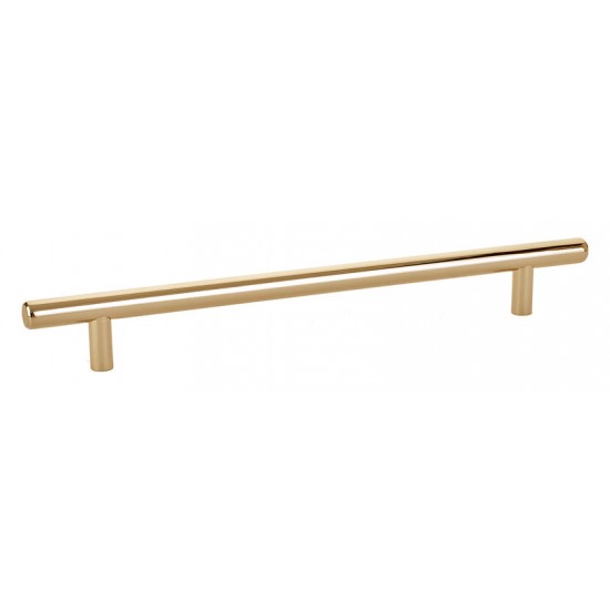 Emtek Solid Brass 8" Center-to-Center Cabinet Bar Pull - 10-1/2" Overall Length (Unlacquered Brass)