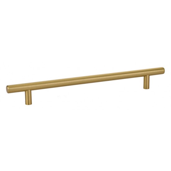 Emtek Solid Brass 8" Center-to-Center Cabinet Bar Pull - 10-1/2" Overall Length (Satin Brass)