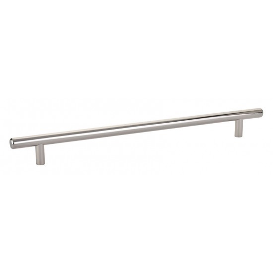 Emtek Solid Brass 10" Center-to-Center Cabinet Bar Pull - 12-1/2" Overall Length (Polished Nickel)