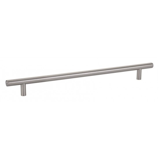 Emtek Solid Brass 10" Center-to-Center Cabinet Bar Pull - 12-1/2" Overall Length (Satin Nickel)