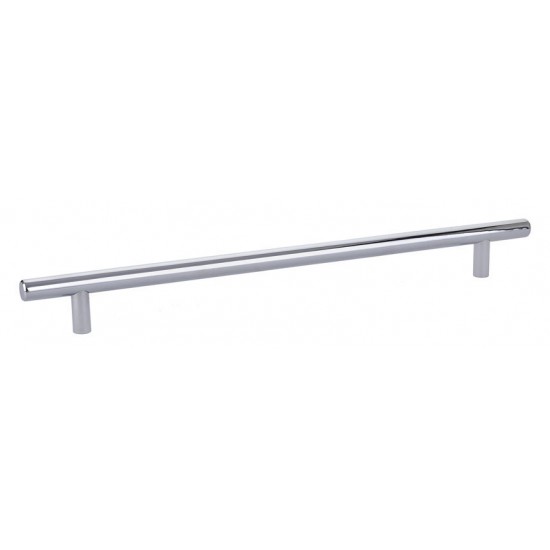 Emtek Solid Brass 10" Center-to-Center Cabinet Bar Pull - 12-1/2" Overall Length (Polished Chrome)