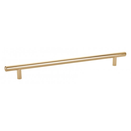 Emtek Solid Brass 10" Center-to-Center Cabinet Bar Pull - 12-1/2" Overall Length (Unlacquered Brass)