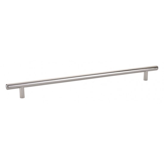 Emtek Solid Brass 12" Center-to-Center Cabinet Bar Pull - 14-1/2" Overall Length (Polished Nickel)