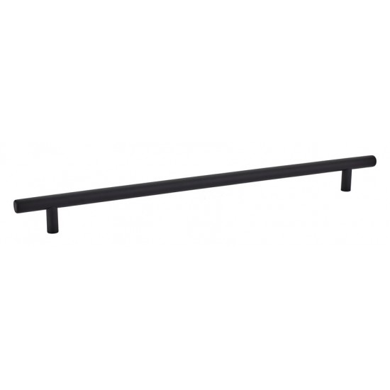 Emtek Solid Brass 12" Center-to-Center Cabinet Bar Pull - 14-1/2" Overall Length (Flat Black)