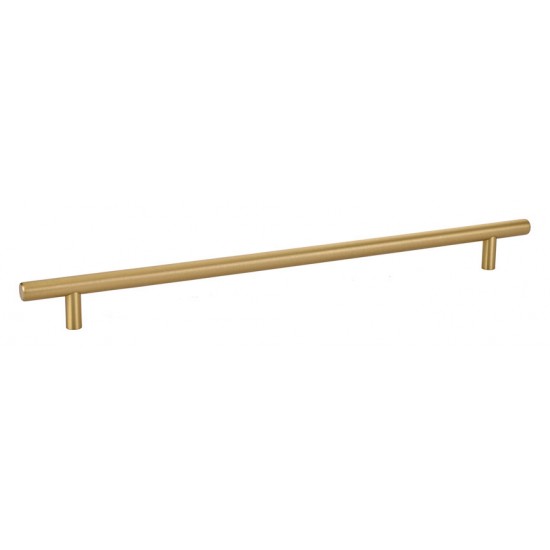 Emtek Solid Brass 12" Center-to-Center Cabinet Bar Pull - 14-1/2" Overall Length (Satin Brass)