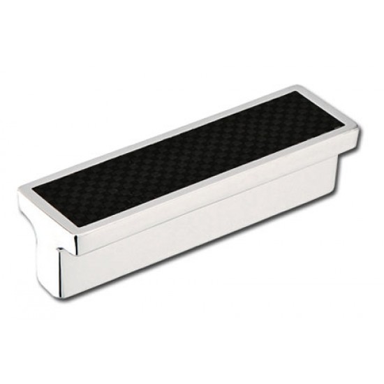 Emtek Carbon Fiber 4" Center-to-Center Cabinet Pull - (Black/Chrome)