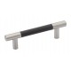 Emtek Carbon Fiber 3-1/2" Center-to-Center Bar Cabinet Pull - (Black/Satin Nickel)