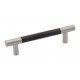 Emtek Carbon Fiber 4" Center-to-Center Bar Cabinet Pull - (Black/Satin Nickel)