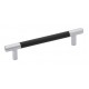 Emtek Carbon Fiber 5" (128mm) Center-to-Center Bar Cabinet Pull - (Black/Chrome)