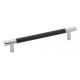 Emtek Carbon Fiber 6" Center-to-Center Bar Cabinet Pull - (Black/Chrome)