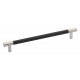 Emtek Carbon Fiber 8" Center-to-Center Bar Cabinet Pull - (Black/Satin Nickel)