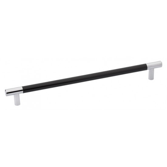 Emtek Carbon Fiber 10" Center-to-Center Bar Cabinet Pull - (Black/Chrome)