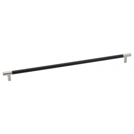 Emtek Carbon Fiber 16" Center-to-Center Bar Cabinet Pull - (Black/Satin Nickel)