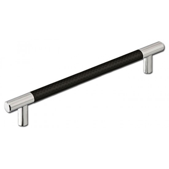 Emtek Carbon Fiber 16" Center-to-Center Bar Cabinet Pull - (Black/Satin Nickel)