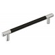 Emtek Carbon Fiber 16" Center-to-Center Bar Cabinet Pull - (Black/Satin Nickel)