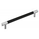 Emtek Carbon Fiber 16" Center-to-Center Bar Cabinet Pull - (Black/Chrome)