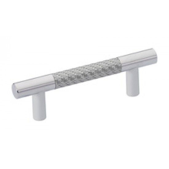 Emtek Carbon Fiber 3" Center-to-Center Bar Cabinet Pull - (Silver/Chrome)