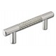 Emtek Carbon Fiber 3-1/2" Center-to-Center Bar Cabinet Pull - (Silver/Satin Nickel)