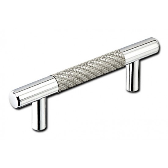 Emtek Carbon Fiber 3" Center-to-Center Bar Cabinet Pull - (Silver/Chrome)