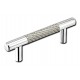 Emtek Carbon Fiber 3-1/2" Center-to-Center Bar Cabinet Pull - (Silver/Chrome)