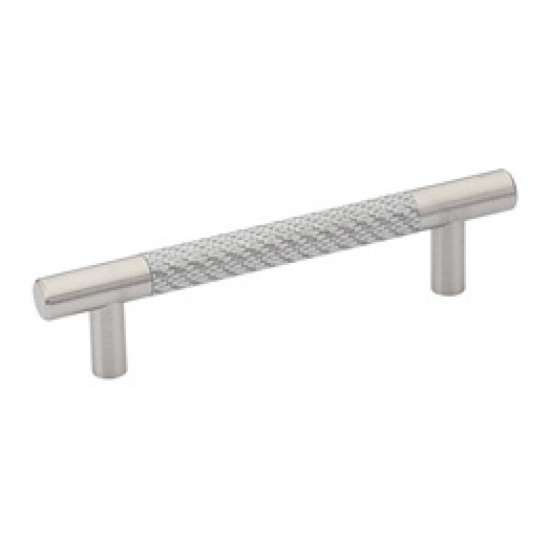 Emtek Carbon Fiber 4" Center-to-Center Bar Cabinet Pull - (Silver/Satin Nickel)