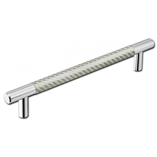 Emtek Carbon Fiber 10" Center-to-Center Bar Cabinet Pull - (Silver/Chrome)